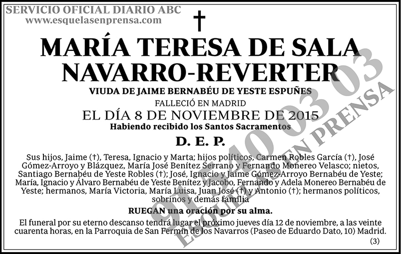 María Teresa de la Sala Navarro-Reverter